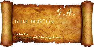 Iritz Atália névjegykártya